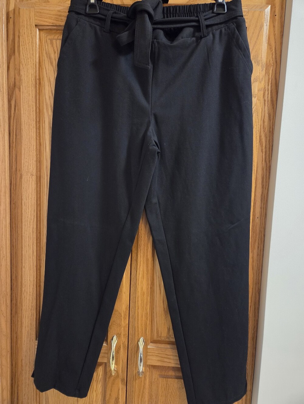 Rachel Zoe Black Elastic-Waist Tapered Pants